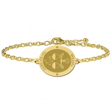 Gouden armband sterrenbeeld ovaal weegschaal