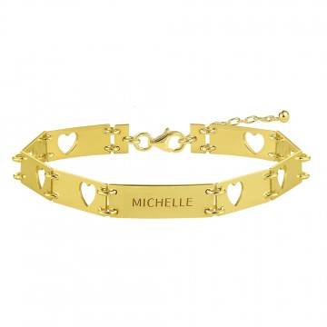 Gouden armband uitgesneden hartjes