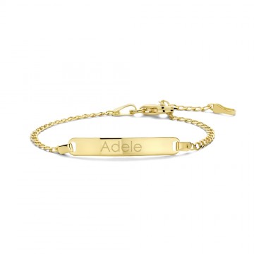 Gouden baby armband met naamgravure gourmet