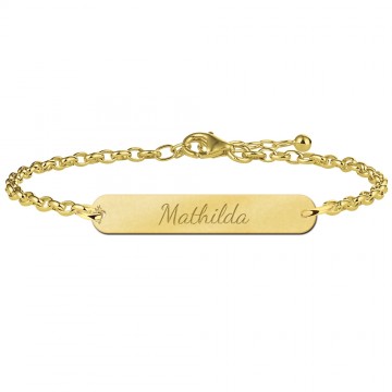 Gouden bar armband met naam