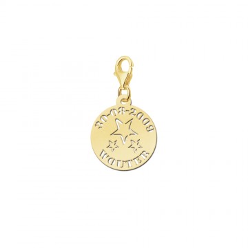 Gouden bedel sterretjes met naam en datum
