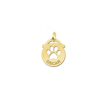 Gouden dierenhanger met pootje