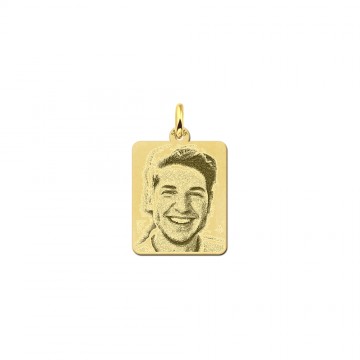 Gouden dogtag hanger met foto