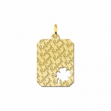 Gouden graveerplaat met naam als tekst