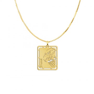 Gouden hanger adelaar graveren met naam