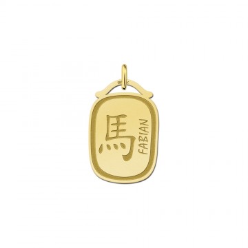 Gouden hanger chinees sterrenbeeld paard