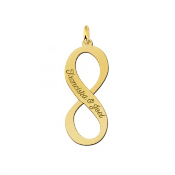 Gouden hanger infinity lang met naam