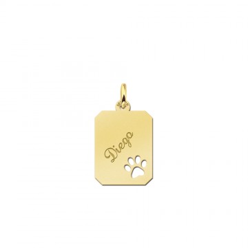 Gouden hanger recht met pootje