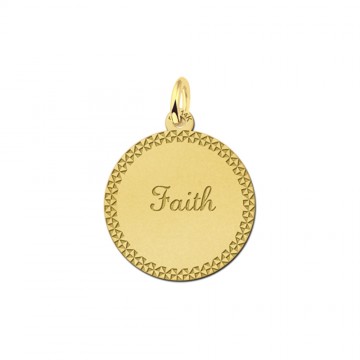 Gouden hangertje met je naam met sierrand