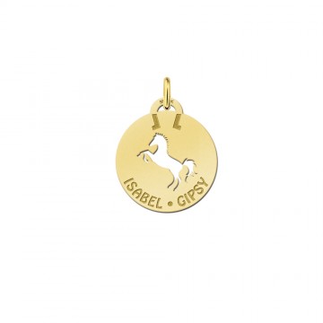 Gouden hangertje paard steigerend