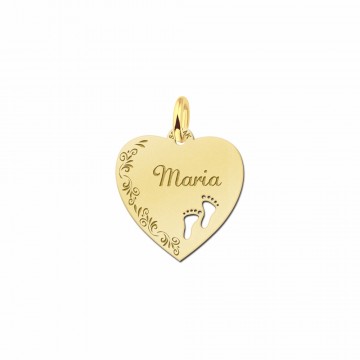 Gouden hart met bloemrand