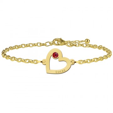 Gouden hartjes armband met steentje