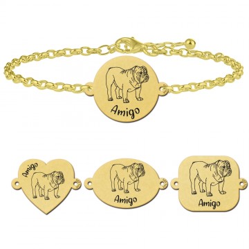 Gouden honden armband engelse bulldog