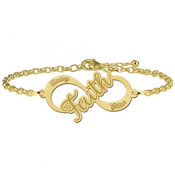 Gouden infinity armband faith
