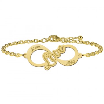 Gouden infinity armband love