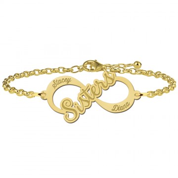 Gouden infinity armband sisters