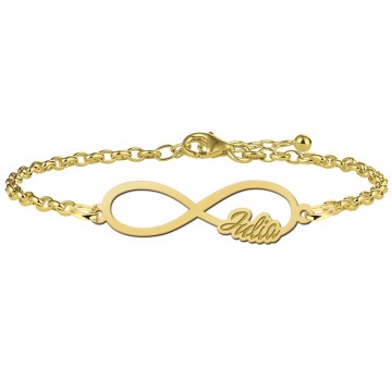 Gouden inifnity armband met een naam