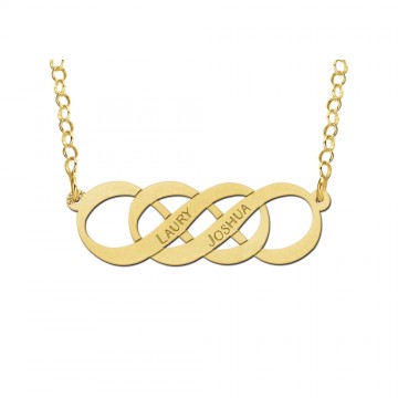 Gouden ketting dubbel infinity symbool