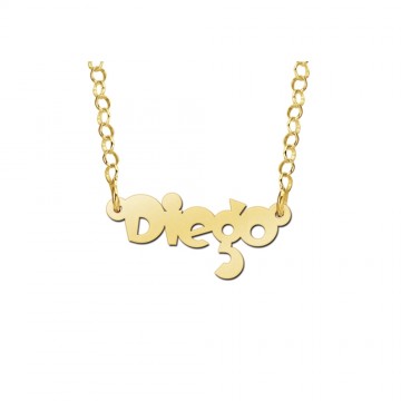 Gouden kinder naamketting model diego