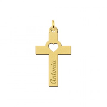 Gouden kruis met naam