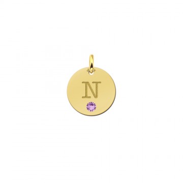 Gouden letter ketting geboortesteen