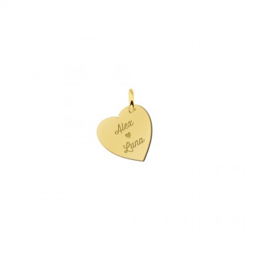 Gouden minimalistische hart hanger met namen