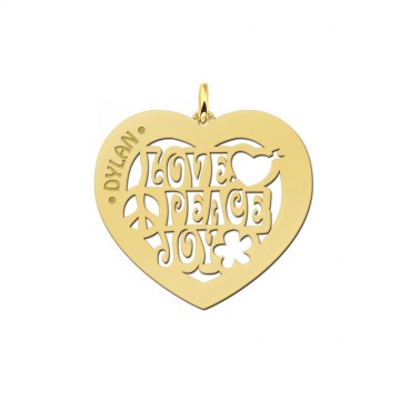Gouden naamhanger hart love 60