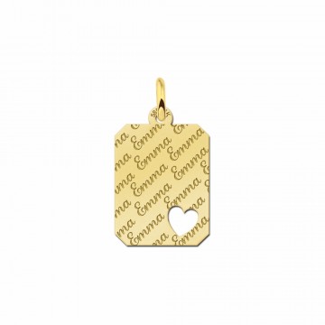 Gouden naamhanger met hartje