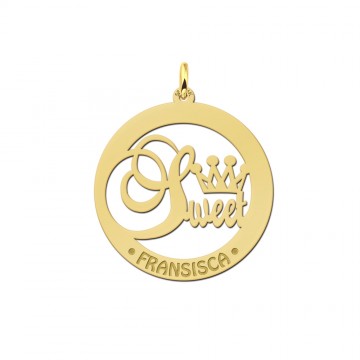 Gouden naamhanger sweet