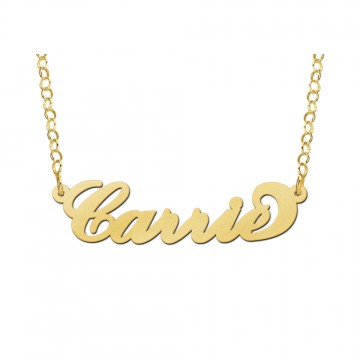 Gouden naamketting carrie style