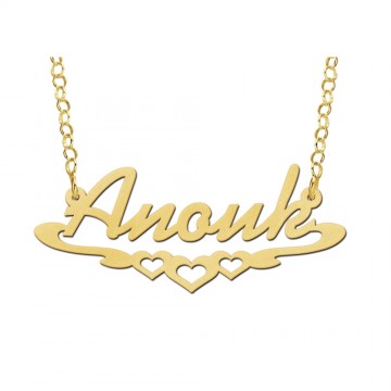 Gouden naamketting model anouk