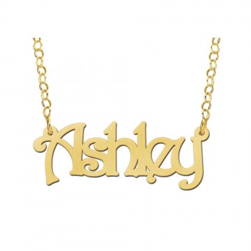 Gouden naamketting model ashley