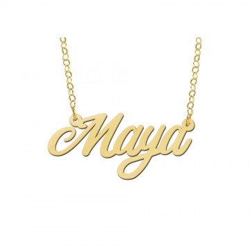 Gouden naamketting model maya