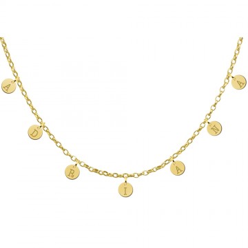 Gouden naamketting rondjes met letters