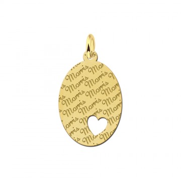 Gouden naamplaatje met herhaaldelijk je naam large