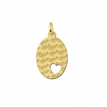 Gouden naamplaatje met herhaaldelijk je naam