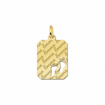 Gouden naamplaatje met naamgravure