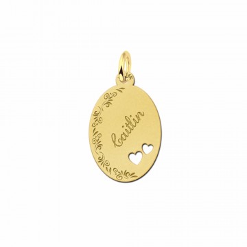 Gouden naamplaatje ovaal graveren