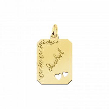 Gouden naamplaatje voor aan je ketting