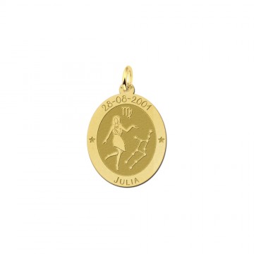 Gouden ovale sterrenbeeld hanger maagd