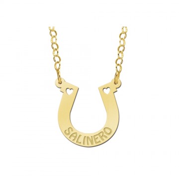 Gouden paarden ketting met naam