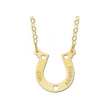 Gouden paardenketting met hoefijzer