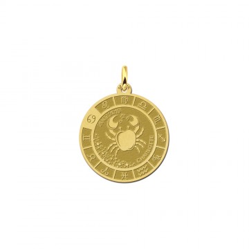 Gouden ronde hanger sterrenbeeld kreeft