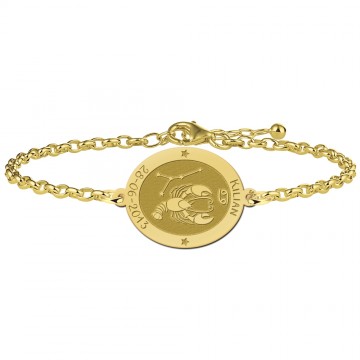Gouden sterrenbeeld armband ovaal kreeft