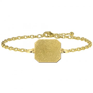 Gouden vingerafdruk armband met rechthoek