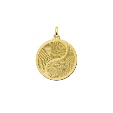 Gouden vingerafdruk sieraad yin yang