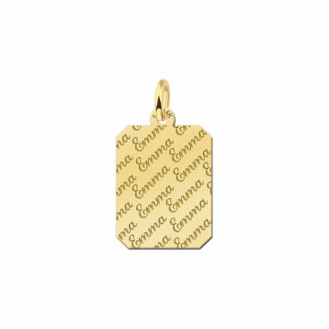 Hanger van goud met naamgravure
