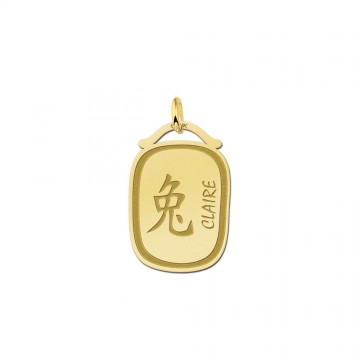 Hangertje goud chinees sterrenbeeld konijn