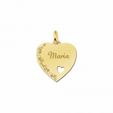 Hartje goud met bloemrand