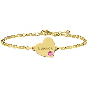 Hartjes armband van goud met gravure